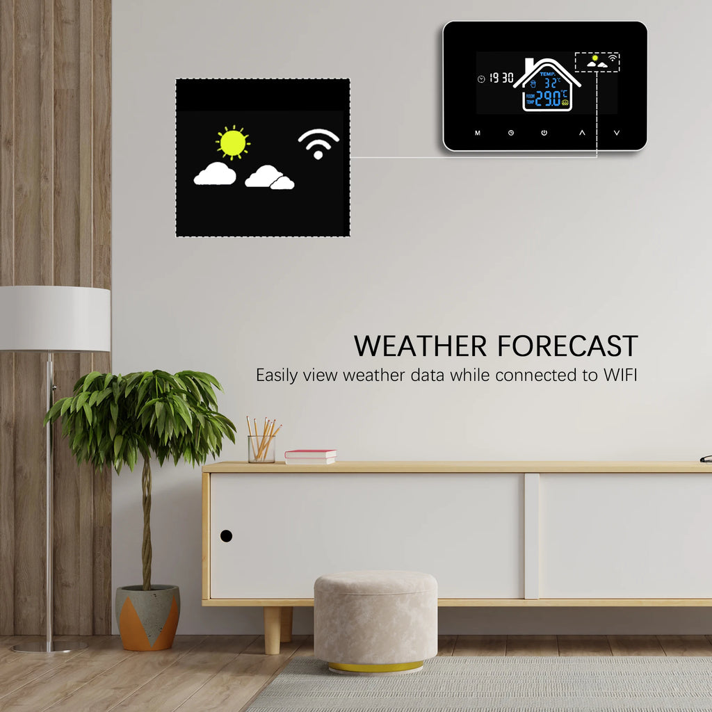WiFi Smart Thermostat Temperature Controller Electric Floor Heating Water Heating LCD Display for Alice Alexa Google Home