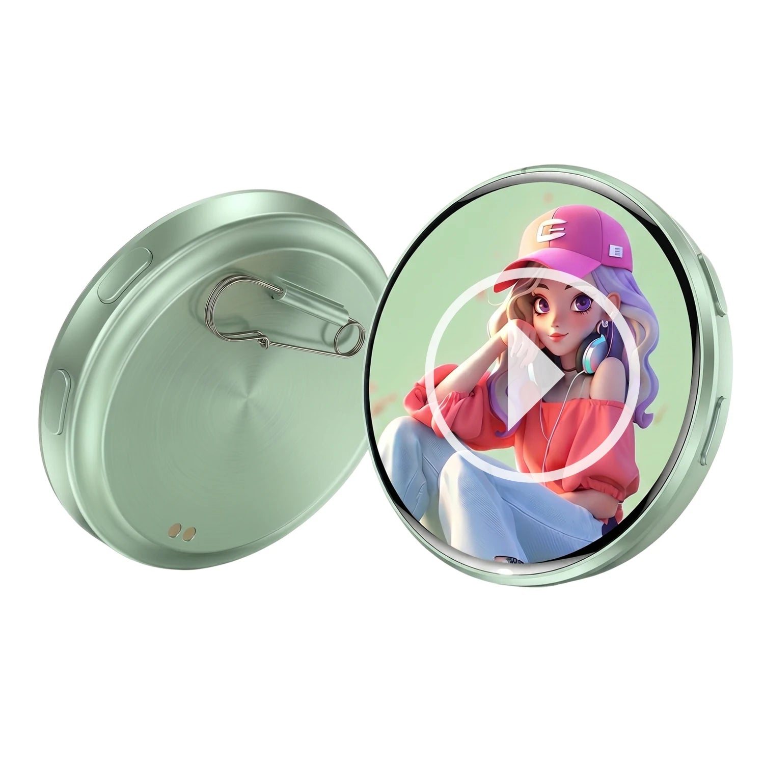 DIY Electronic Badge JPG GIF Video Dynamic Display Badge Anime Digital Display Badge Phone APP User-defined Picture Badge
