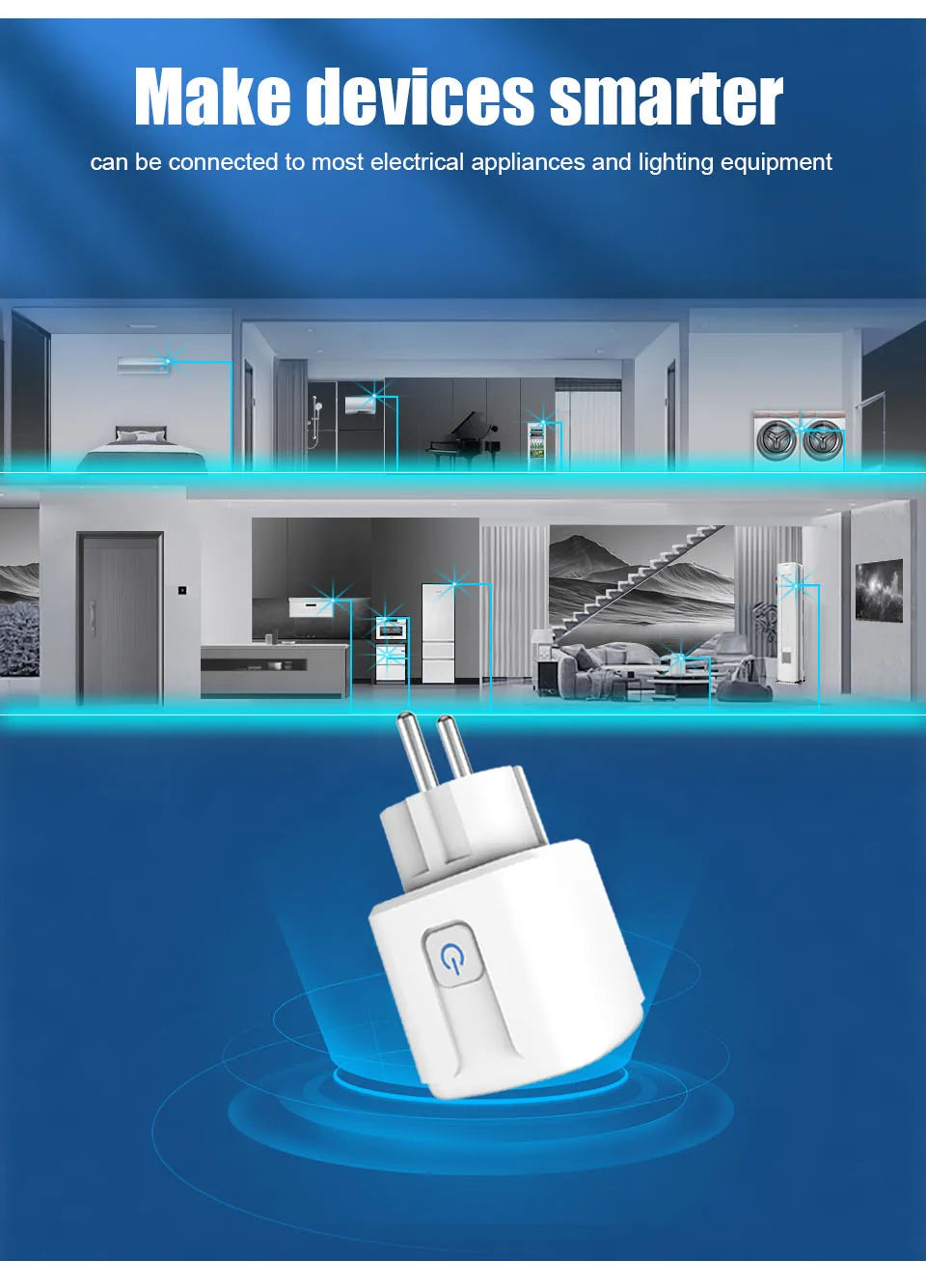 EWeLink Smart WiFi Socket EU Remote Control/Timer Switch/Battery Count Compatible With Google Home Alexa