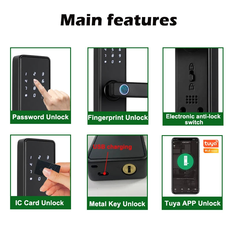 CDOK K20-Tuya Bluetooth door lock, multiple unlocking methods, suitable for office/apartment/B&B/bedroom doors