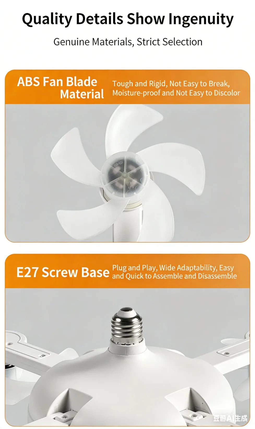 3/4 Heads Drone Style E27 Ceiling Fan Light 2-in-1 AC85-265V Three Colors LED Fan Lamp With Remote Control For Home Restaurant