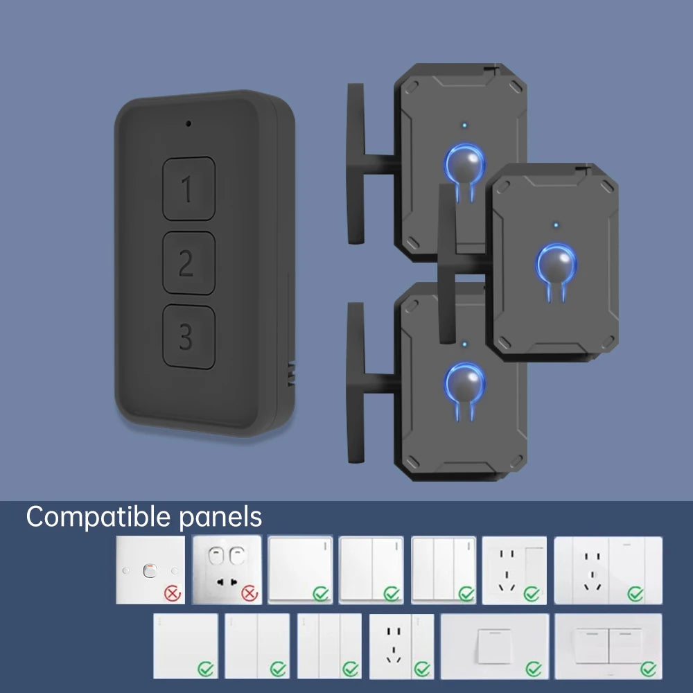 Light Switch Auxiliary Mechanical Arm Wireless Intelligent Switch Adhesive Type No Wiring Remote Control RF433MHz