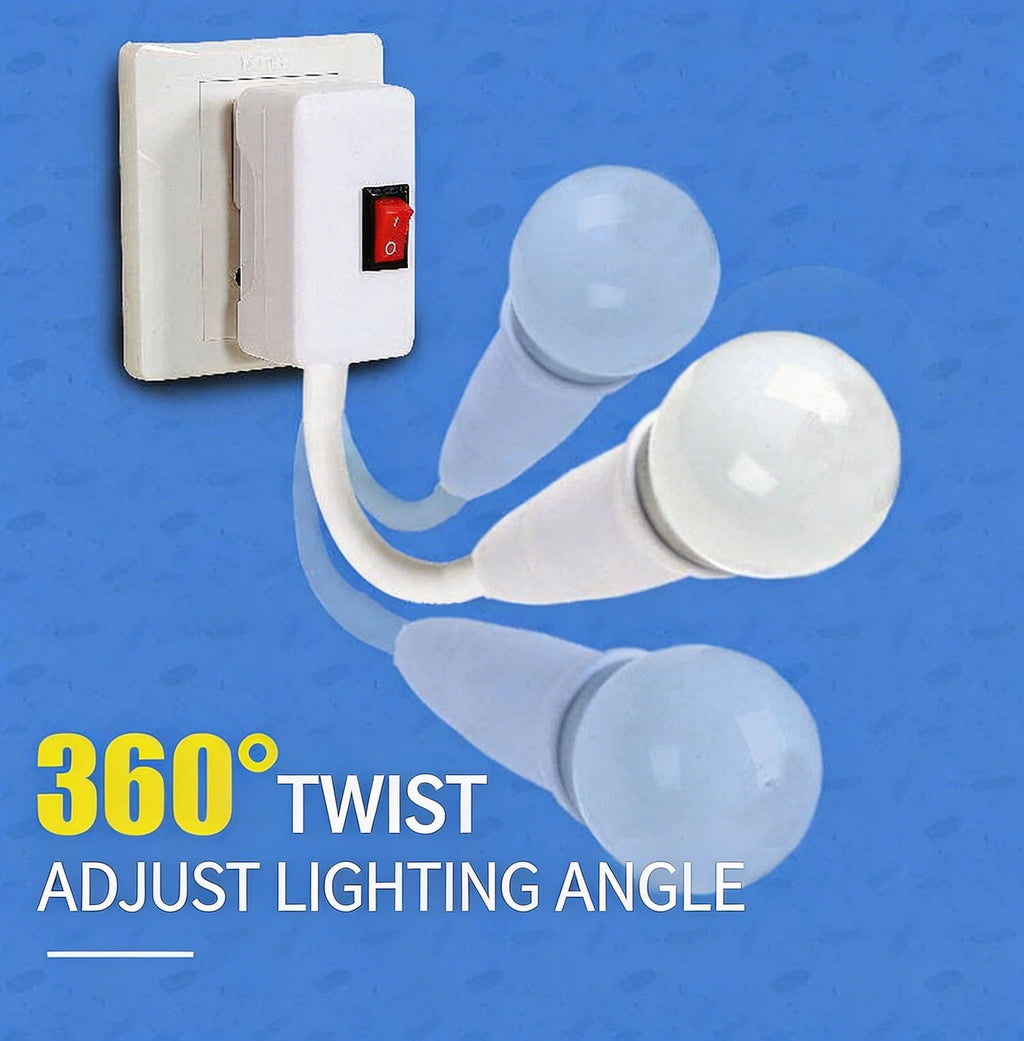 Plug-in LED Night Light With Switch Super Bright Energy Saving Socket Lamp Bedroom Bedside Wall Home Indoor Lighting