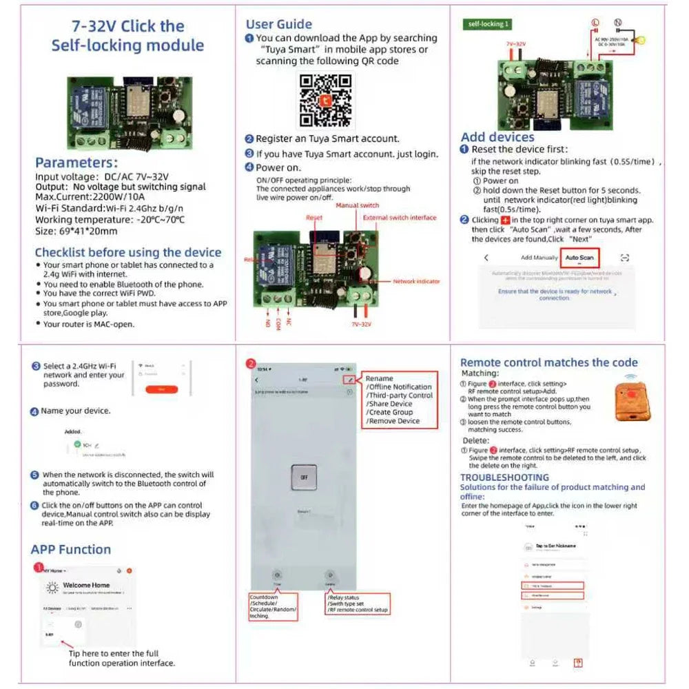Tuya WiFi Smart Garage Door Opener Switch Sliding Gate Controller Work With Alexa Echo Google Home SmartLife APP Remote Control