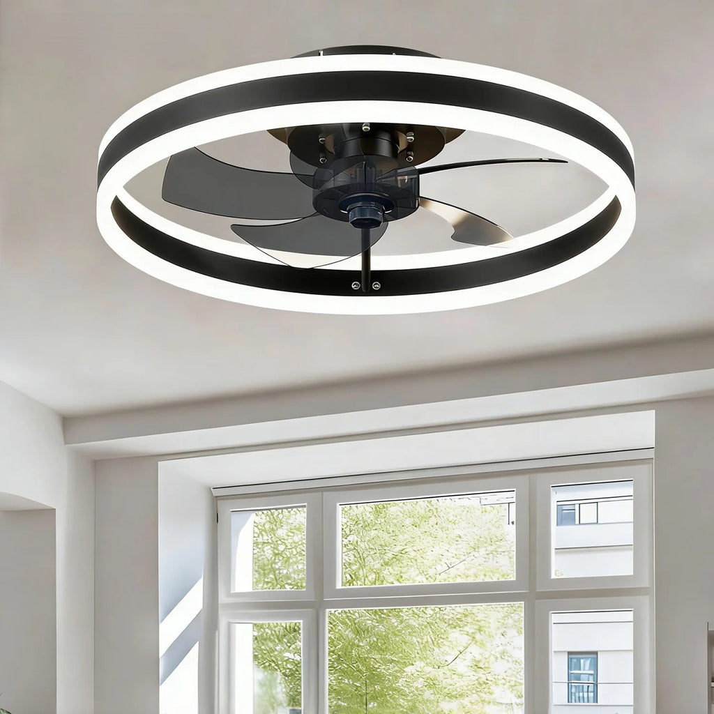 Smart Ceiling Fan with Light Remote Control App LED Dimming 6 Speed Wind Speed Fan Light for Bedroom Silent Fan with Lighting