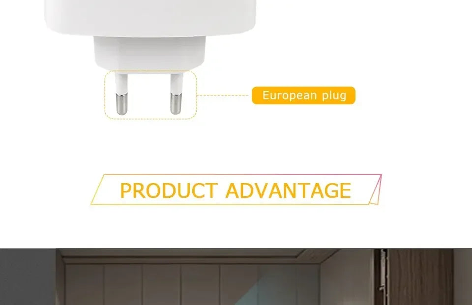 EU US Socket Led Night Light with Motion Sensor AC 85-265V PIR Human Induction Lamp 3 Colors Plug in Wall for Bedroom Hallway