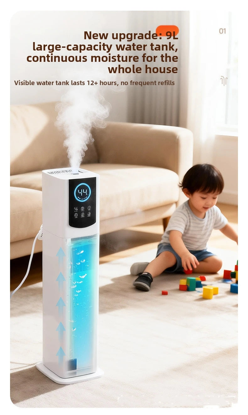 9L Smart Humidifier for Bedroom Ultrasonic Large Mist Air Humidifier Ultra-Quiet 28dB, Auto Shut-Off, Baby Safe White