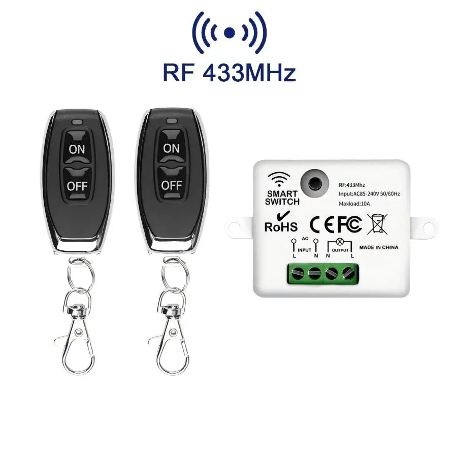 RF433Mhz Wireless Remote Control 12V ON OFF Switch Module Home Garage Door Light Switch 220V 110V 10A Breaker Wall Switch Sets
