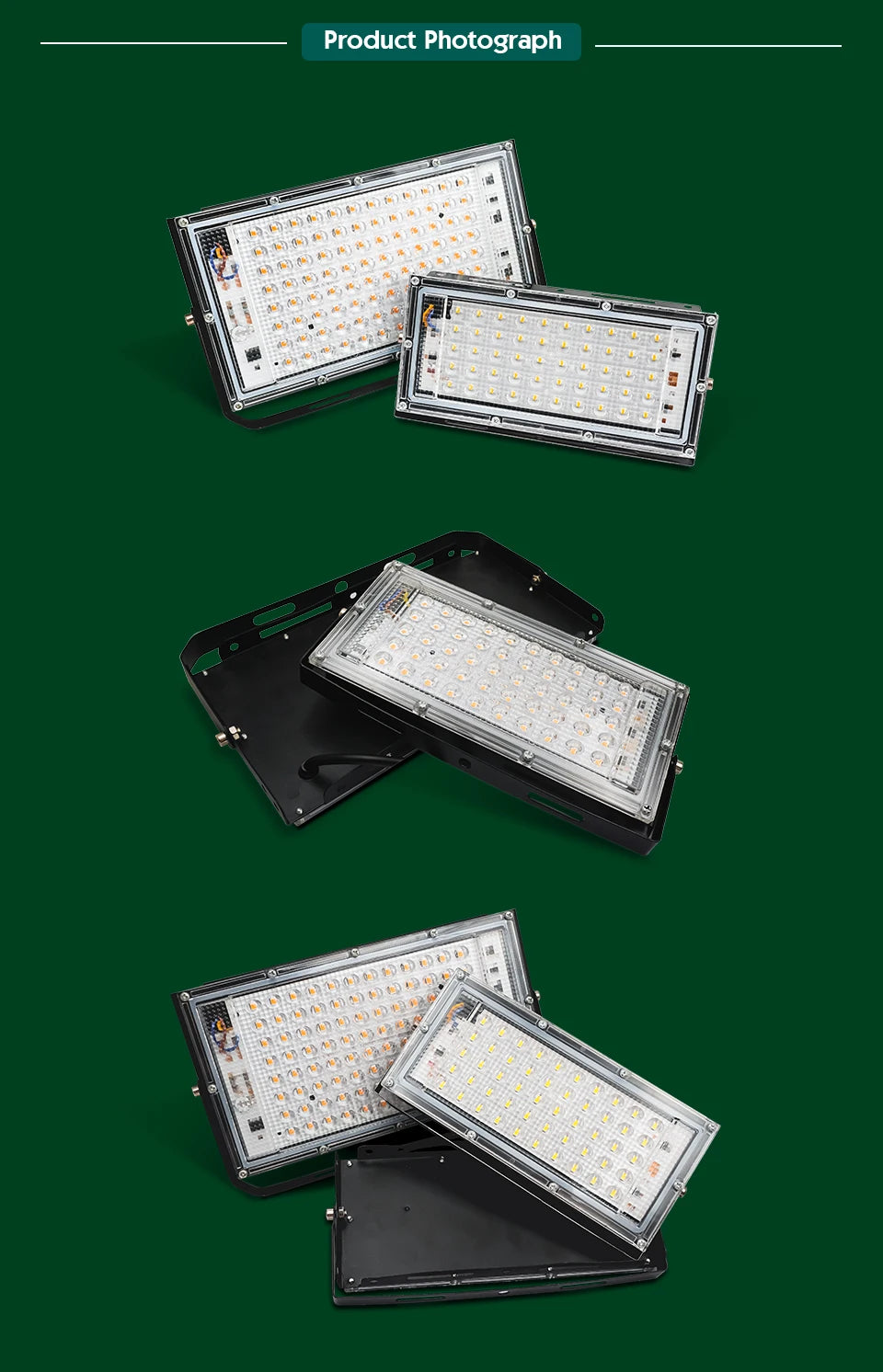 50W 100W Led Flood Light IP65 Waterproof AC 220V Full Spectrum Floodlight Spotlight LED Reflector Street Lamp Wall Flood Lights