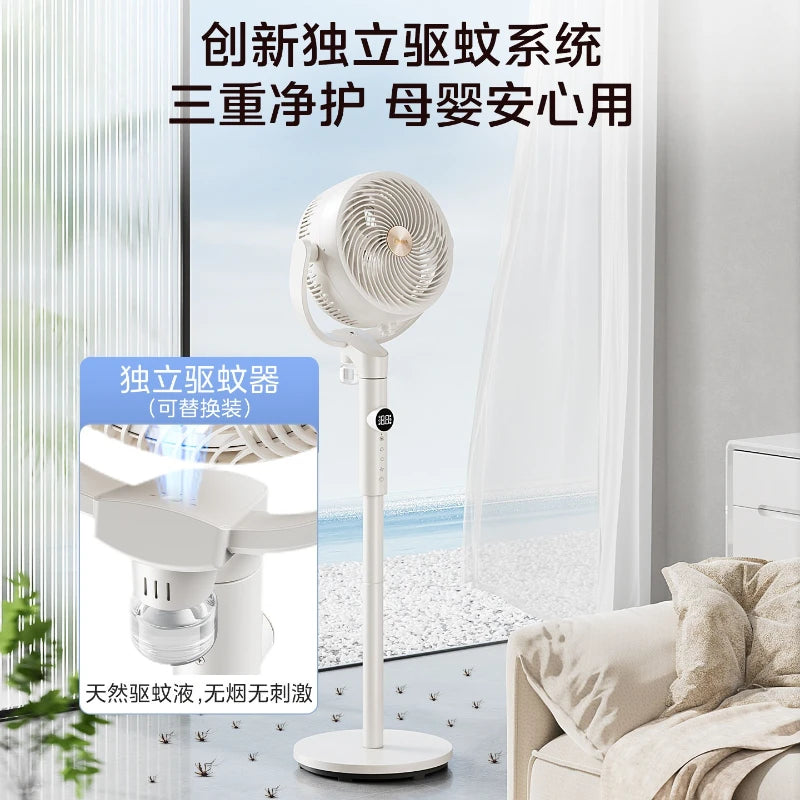 Smart Voice DC Inverter Air Circulator Fan, High Wind Mosquito Repellent Fan for Home Bedroom Baby Use