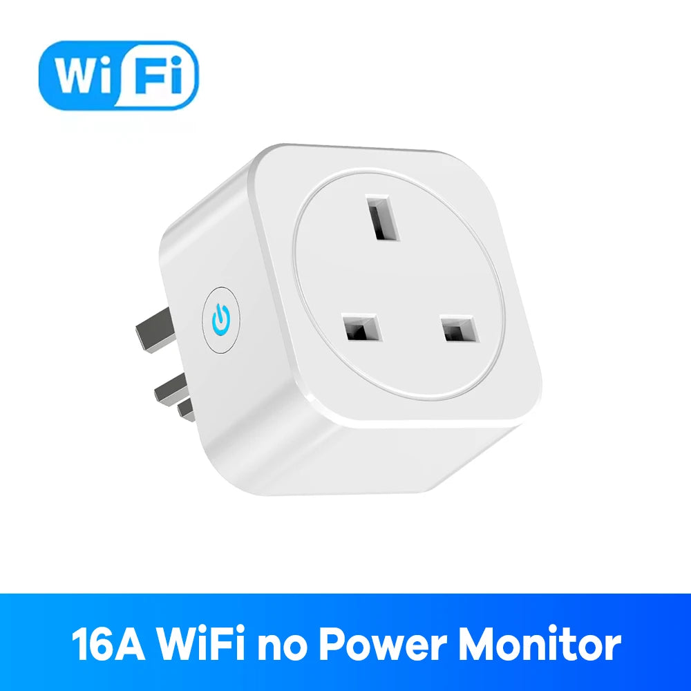 Tuya UK Smart Plug 16A 20A WiFi Socket Power Monitoring Remote Control Timer Works With Alexa Google Assistant Voice Control