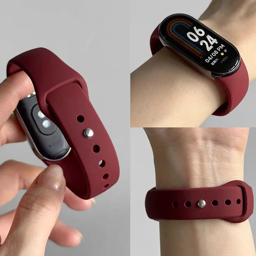 Soft Silicone Strap for Xiaomi Mi Band 10 9 8 NFC Smart Watch Sport Replaceable Bracelet Correa for Mi Band 10 Breathable Strap