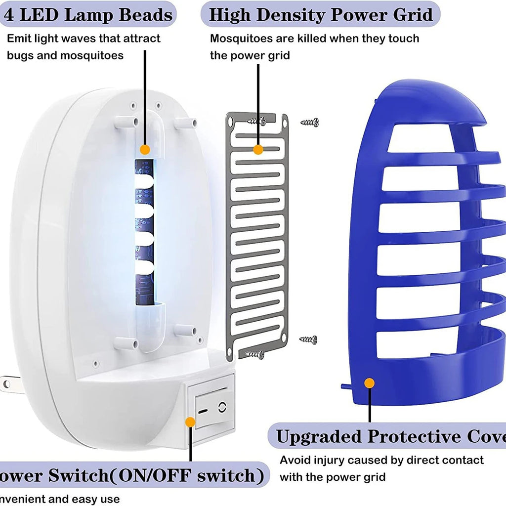 2Pcs LED Socket Mosquito Killer Lamp US/EU Plug Electric Mosquito Fly Bug Insect Trap Killer Night Lamp