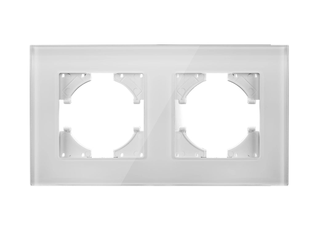 TUV Certified EU Standard Single Wall Socket with Double Power Plug USB Type-C Crystal Glass Panel 1Way Wall Switch 10A/16A 250V