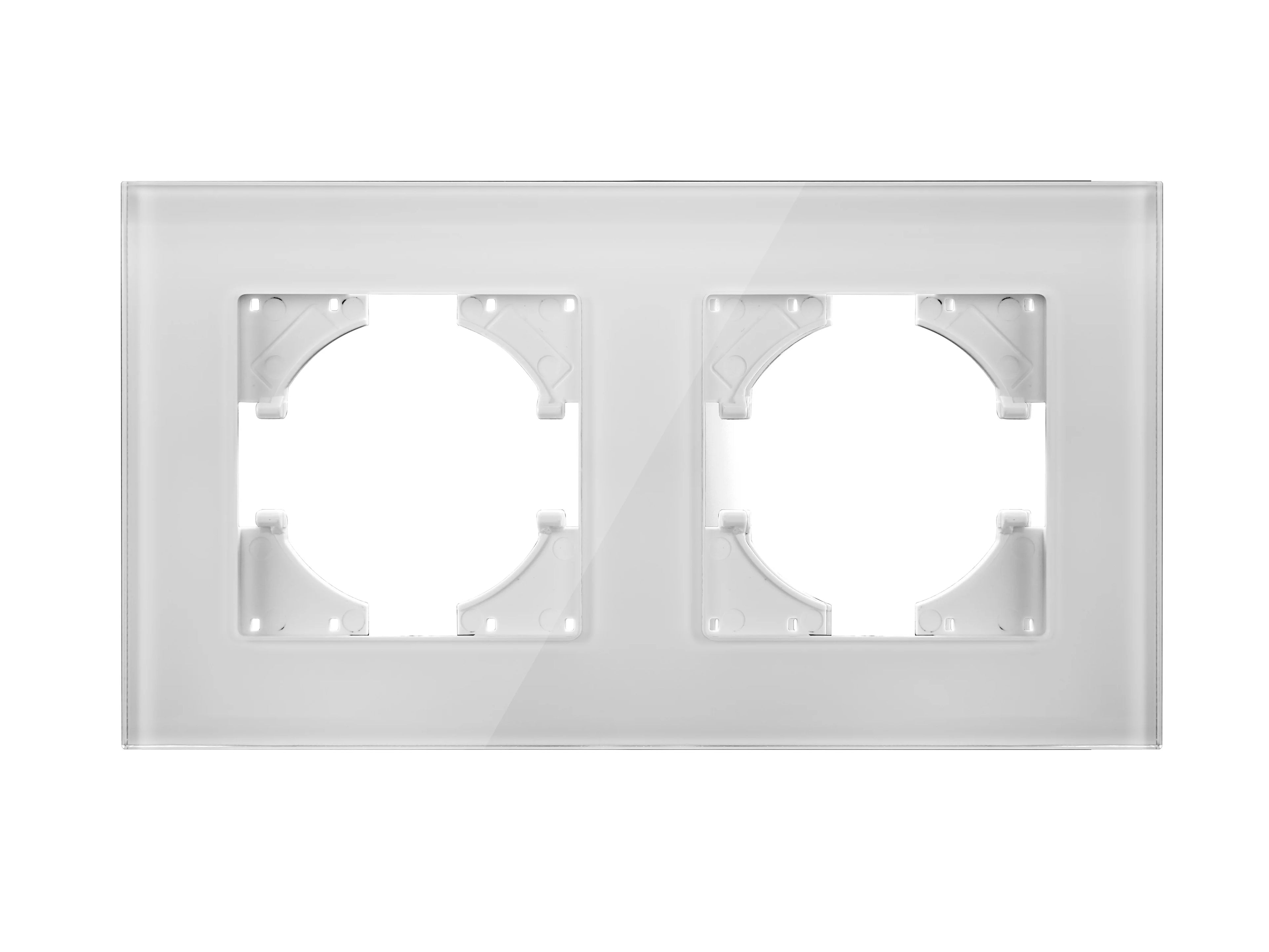 TUV Certified EU Standard Single Wall Socket with Double Power Plug USB Type-C Crystal Glass Panel 1Way Wall Switch 10A/16A 250V