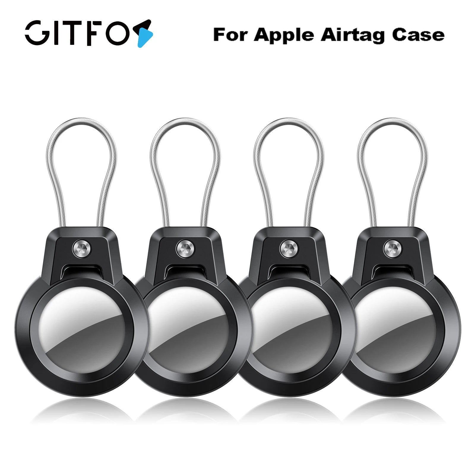 GITFOS AirTag Holder for Apple Airtags Case with Steel wire line and 360 Degrees Protective for Luggage Backpack Keys