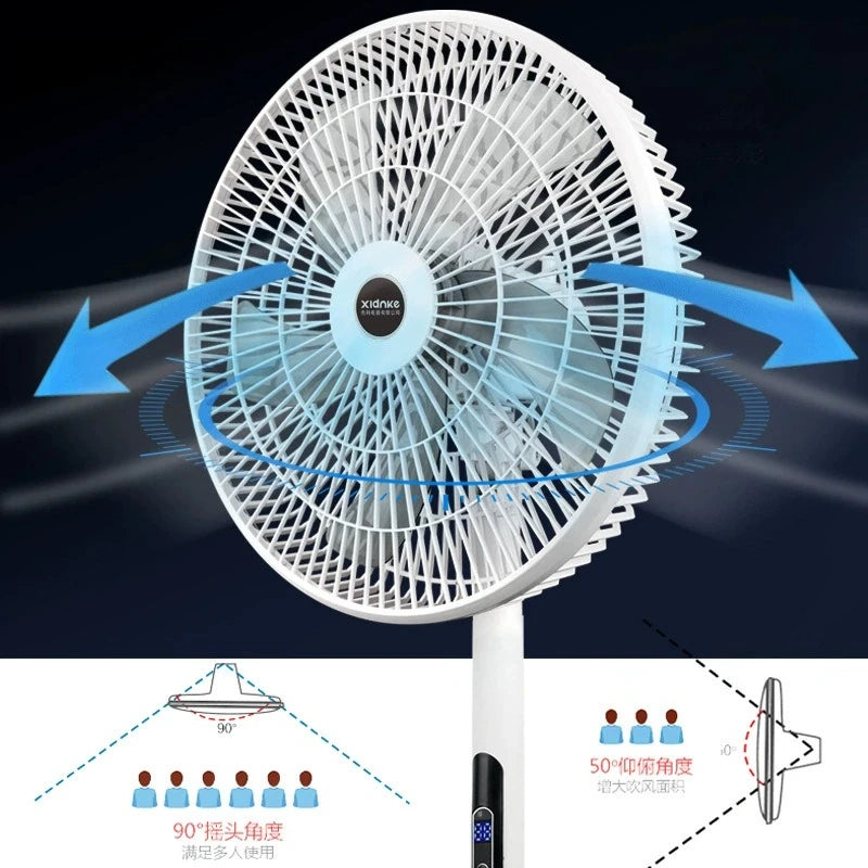 Smart Home Remote Control Electric Fan 16-Inch 8-Gear Large Wind with Timing Remote Control Home Stand Fan