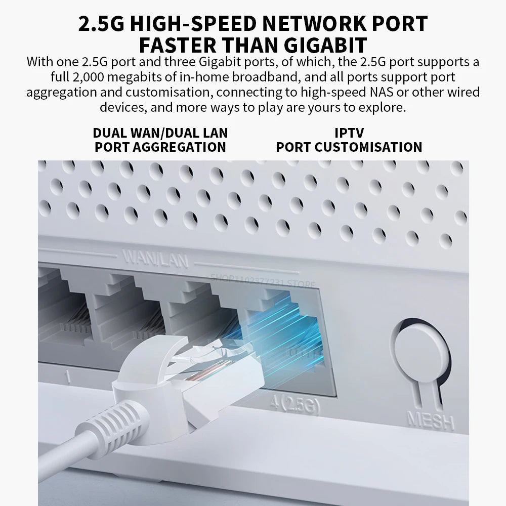 Xiaomi BE5000 Router Wi-Fi 7 Dual-Frequency Mesh Network 2.4/5GHz with 2.5G High-Speed Port IPTV OFDMA Signal Amplifier for Home