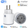 Matter Smart Power Plug Wifi 16A Power Meter Remote Control EU Outlet Works with Tuya Homekit Echo Alexa Google Home Smartlife