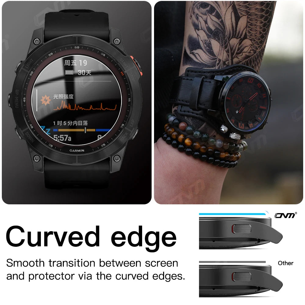 9H Tempered Glass For Garmin Fenix 8 7X 6X Pro 7 6 7S 6S 5 5S Solar AMOLED Screen Protector Glass Anti-scratch Film Accessories