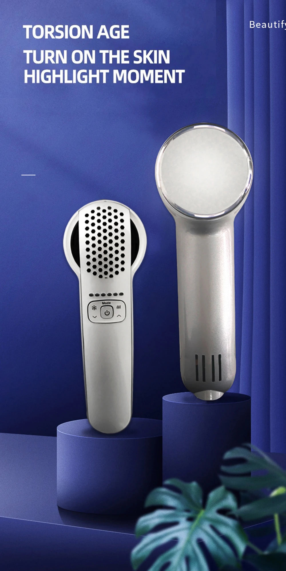 Hot Cold Hammer Home Facial Massager Lead-in Device Skin Lifting Tighten Rejuvenation Anti-aging Moisturizing Beauy Machine