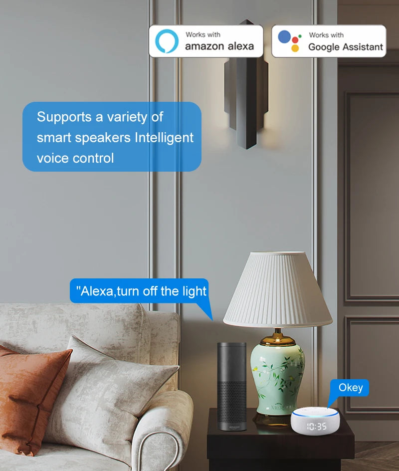 Tuya WiFi Smart Plug (European Standard), compatible with Alexa and Google Assistant, with energy consumption monitoring
