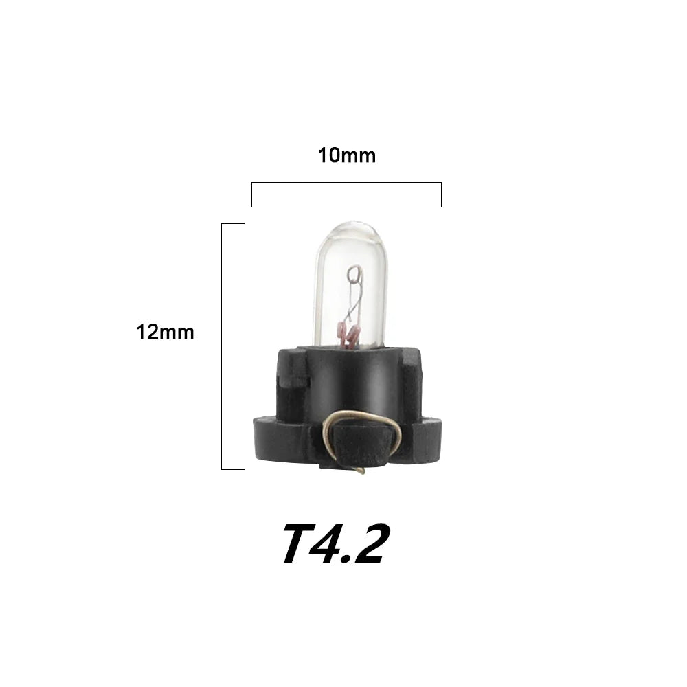 5/10pcs T3/T4.2 Halogen Bulb Car Board Instrument Panel Lamp 4300K 1-1.4W Halogen Lamp Indicator Wedge Car Dashboard LED Lights
