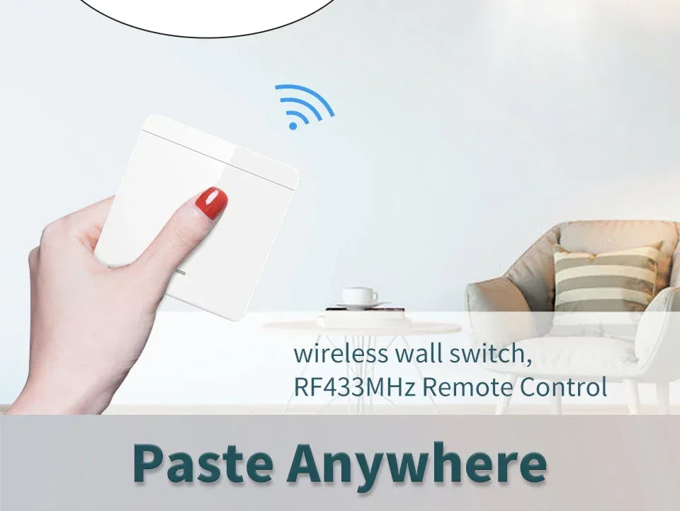Wireless Wall Light Switch 433Mhz 1/2/3 Wall Light Panel Switch LED Interrupter Switch for Lighting 110V 220V Wireless Control