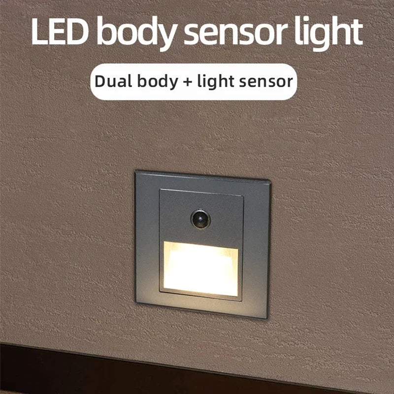 Motion Sensor Light AC110V-220V Infrared Human Body Induction Night Footlight LED PIR Sensor Stairway Corridor Foyer Lighting