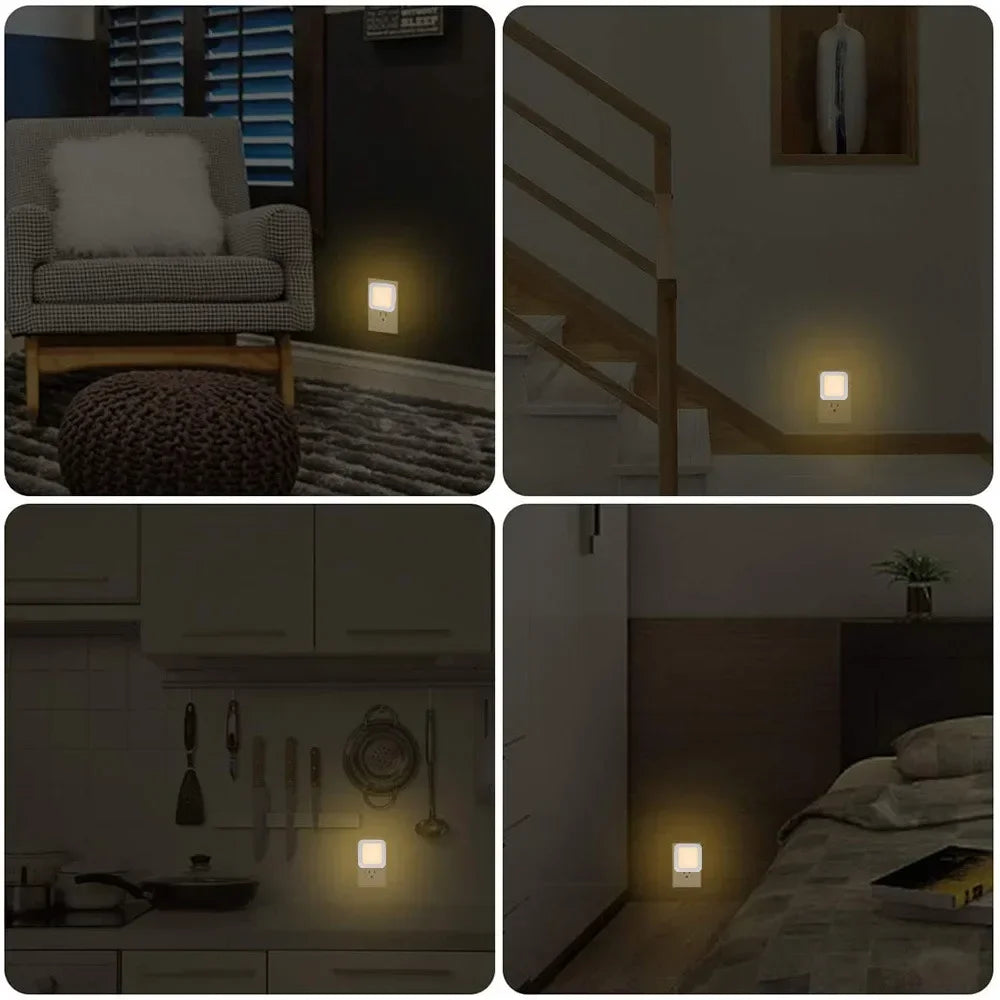 Mini LED Night Lights Plug in Light Dimmable Lamps Energy Saving Square Lamp Under Cabinet Light Kitchen Living Room Aisle WC