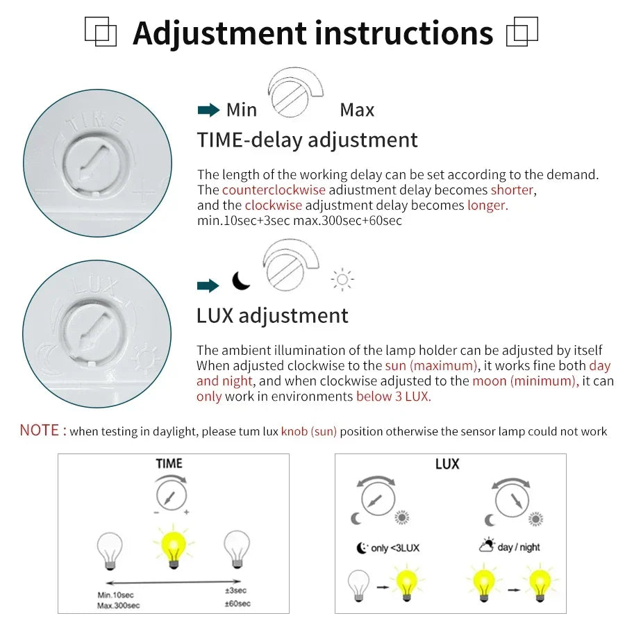 Smart Motion Sensor 220V 110V E27 Bulb Socket Lamp Base Human Body Detector PIR Sensor Home Automation Auto On Off Light Switch