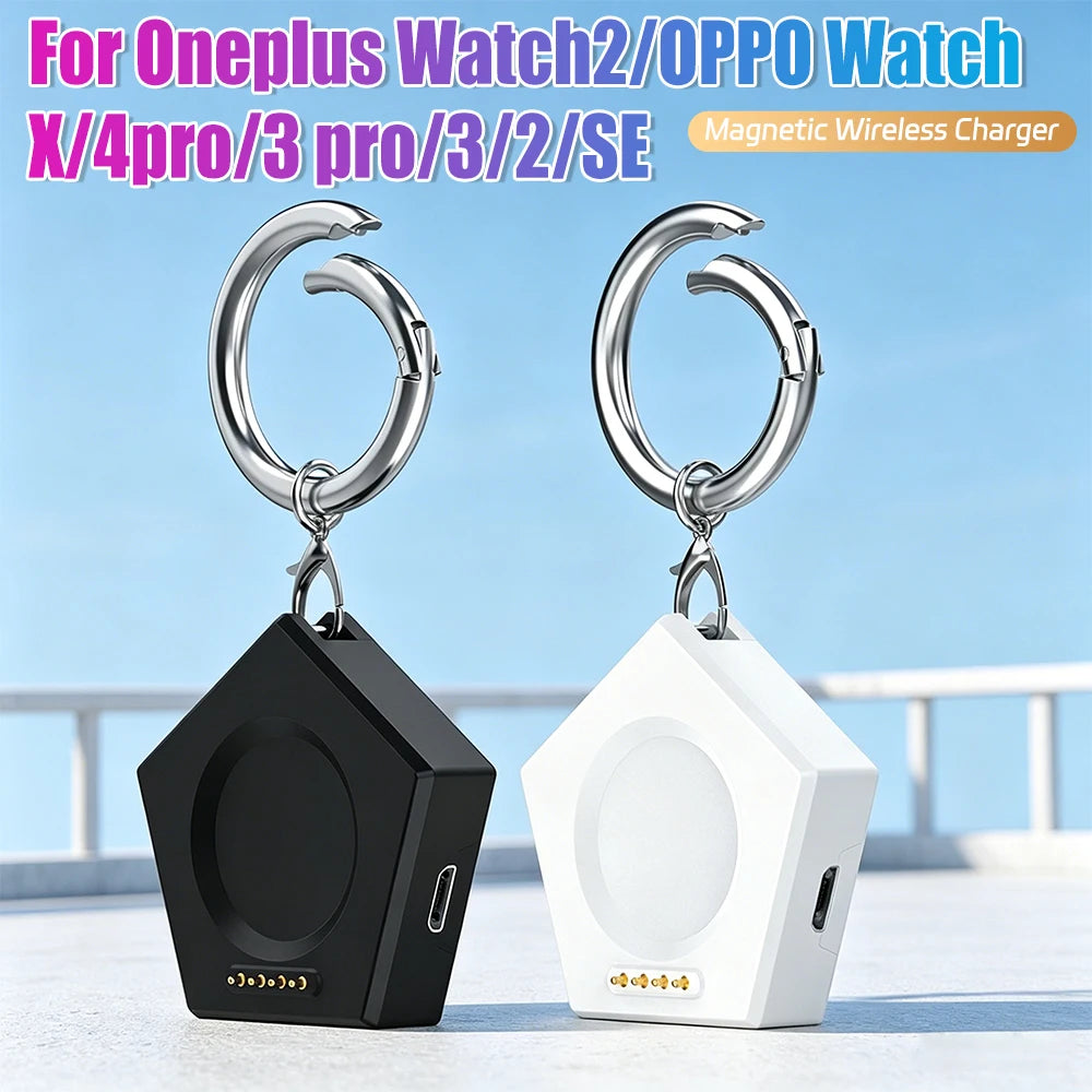 Magnetic Charger Watch Charger with Keychain Type-C/Micro Port for Oneplus Watch2 OPPO Watch X/4pro/3 Pro/3/2/SE Watch Charger