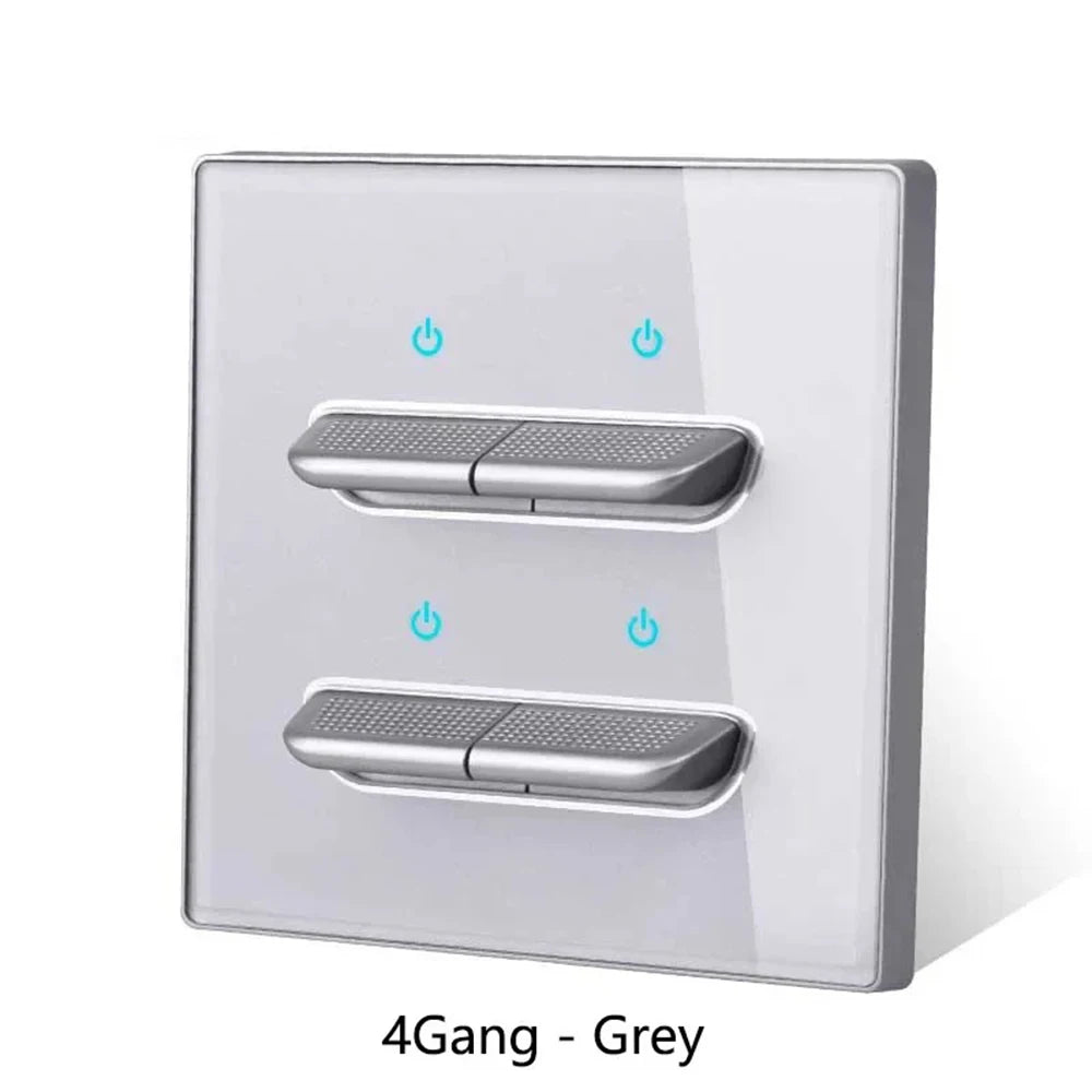 Glass Touch Switch Tempered Crystal Panel 1/2/3/4 Gang Wall Light Switches Sensitive LED Backlight Metal Push Button 110V 220V