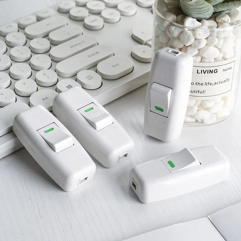 Boat Shape Switch Home Light Switches Classic White Inline On/Off Table Lamp Switches Wires Cable Switches Electrical Accessorie