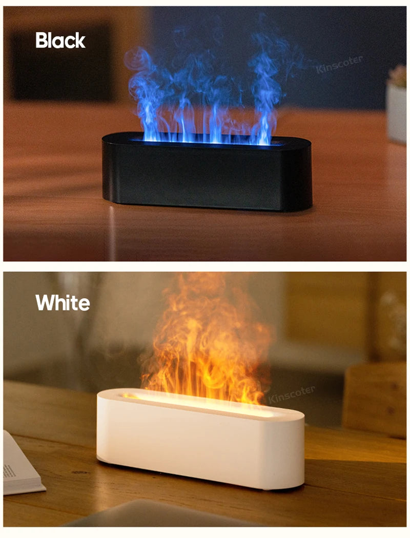 Simulation Colorful Flame Aroma Diffuser Air Humidifier Aromatherapy Essential Oil Timing Ultrasonic Cool Mist Maker Fogger