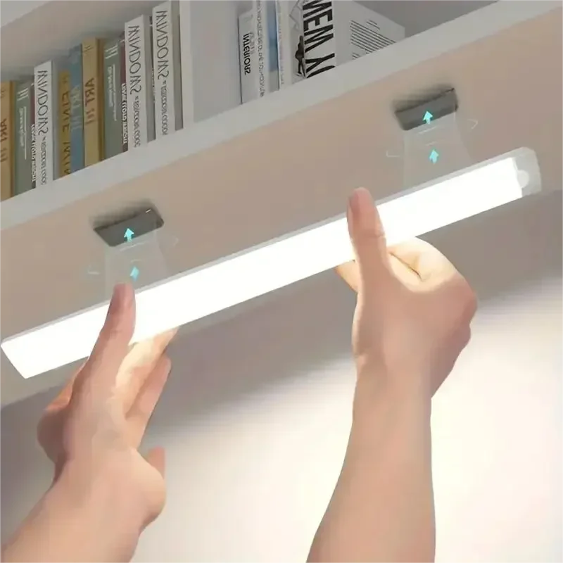 USB Rechargeable LED Motion Sensor Light Strip Magnetic No Drill Installation Under Cabinet Lighting for Closet Kitchen
