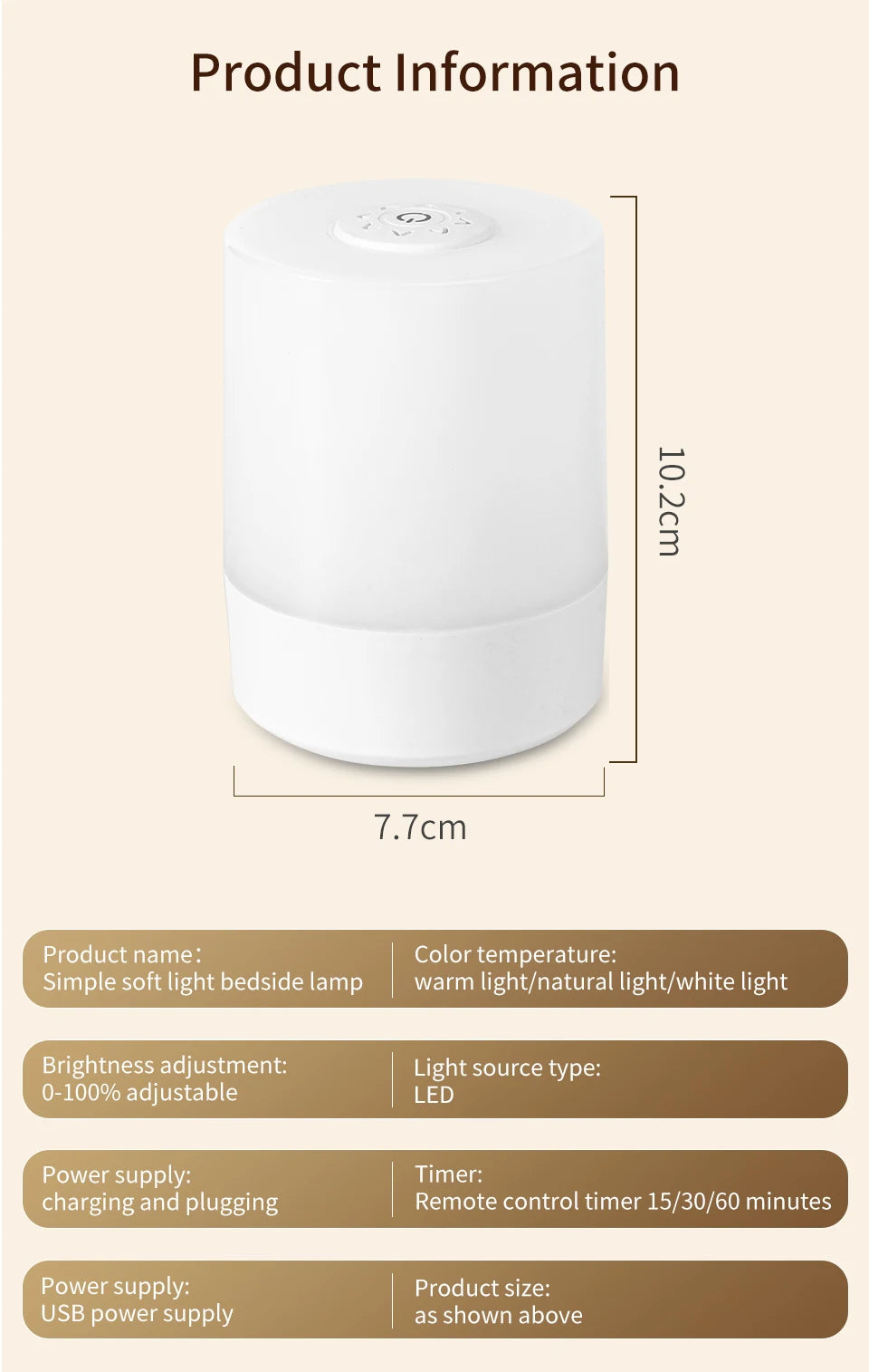 Touch Night Lamp USB LED Lamp Remote Control Switch Rechargeable Three Colors Lights Bedroom Portable Table Bedside Night Lamp