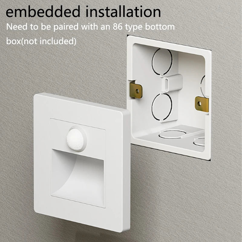 Motion Sensor Light AC110V-220V Infrared Human Body Induction Night Footlight LED PIR Sensor Stairway Corridor Foyer Lighting