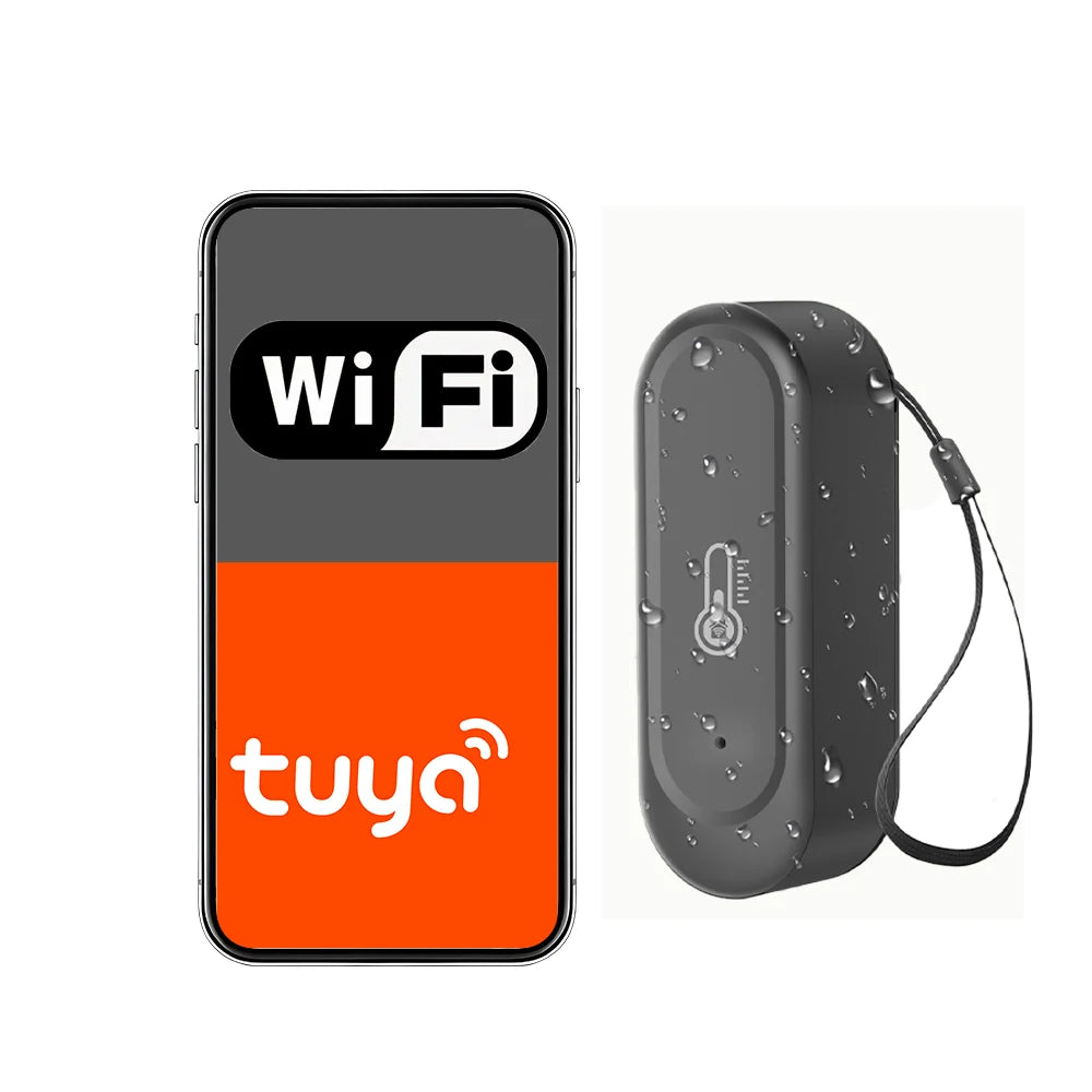 IP65 Waterproof Outdoor Zigbee or WiFi Temperature Humidity Sensor Home Tuya Thermometer Compatible Black or White Color