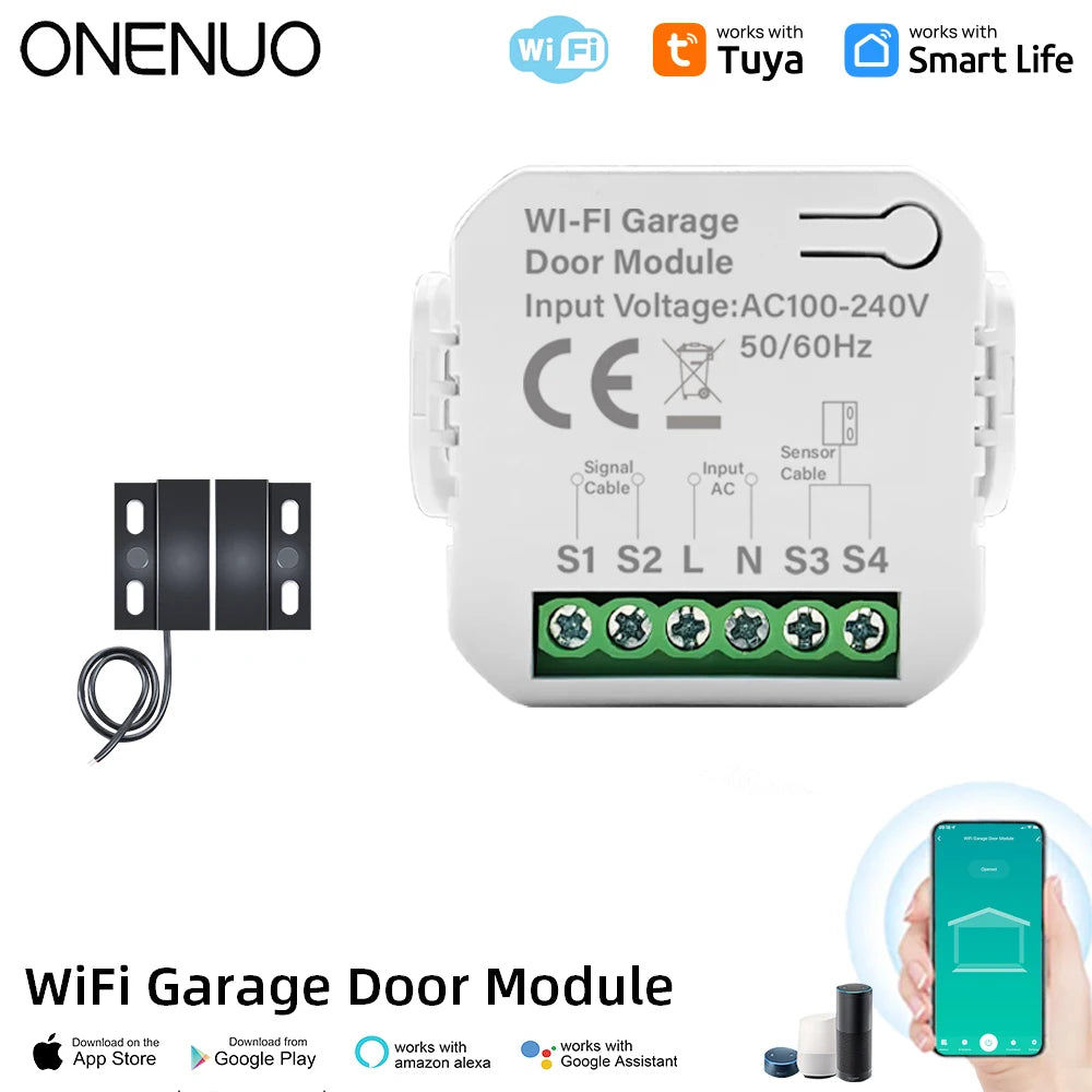Smart Tuya WiFi Garage Door Switch Door Opening Smart Life APP Controller Remote Control Closing Works with Alexa Google Home