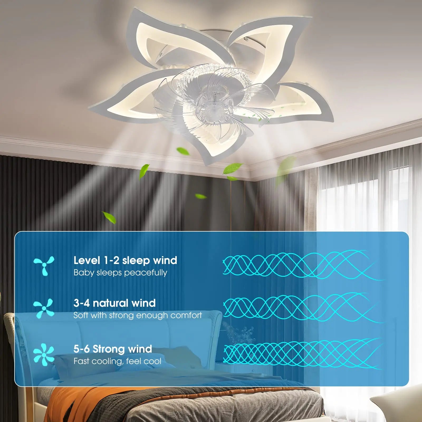 IRALAN Ceiling Fans With Lights Smart Switch Modern Led Ceiling Fan Lamp Minimalist For Living Room Bedroom Home Decor Fan Lamp
