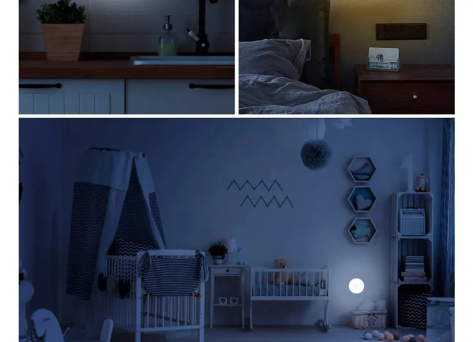 PIR Motion Sensor LED Night Light USB Rechargeable Bedroom Night Lamp Kitchen Cabinet Wardrobe Lamp Stairs Hallway Closet Lights