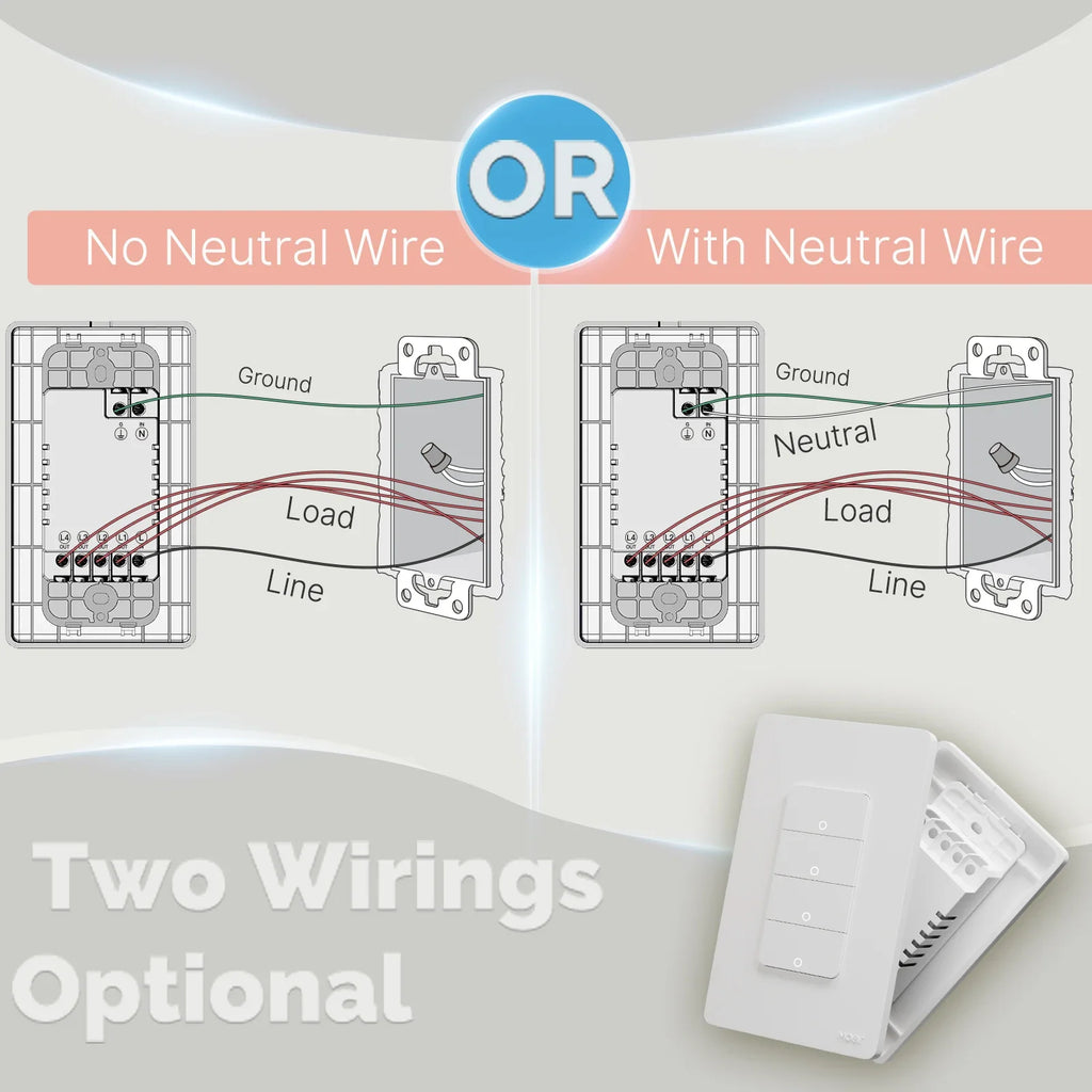 MOES Tuya ZigBee Smart Light Switch US Push Button Wall Switch Work With Alexa Google Home Neutral Wire/No Neutral Wire Required