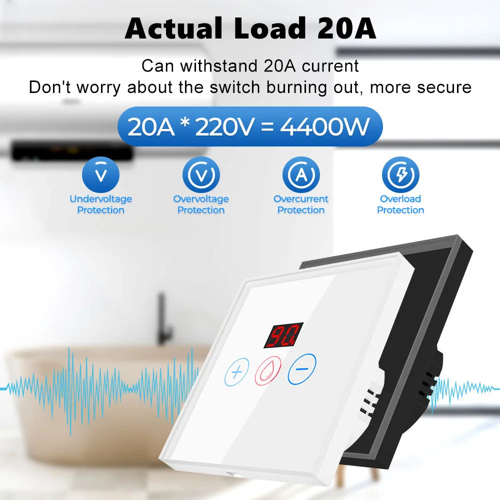 Tuya EU US WiFi/zigbee Smart Water Heater Boiler Switch With Power Monitor Smart Life Control Works With Alexa Alice Google Home
