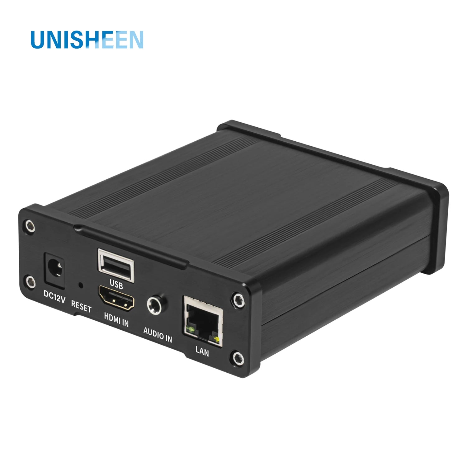 UNISHEEN BM1000H SRT RTMP RTMPS UDP WebRTC Icecast 1080p H.265 H.264 IPTV HDMI to IP HD Live Stream Video Encoder RTSP Onvif