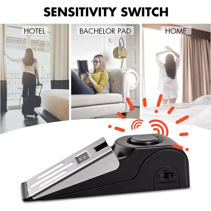 1/2Pcs 120DB Portable Wireless Door Stop Alarm Home Security System Siren Sound Burglar Intruder Alert for Travel