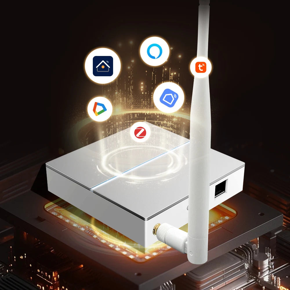 Tuya Zigbee 3.0 Smart Wired Gateway Hub ,With Signal Antenna Smart Wired Bridge Hub,Works With Yandex Alice Alexa Google Home