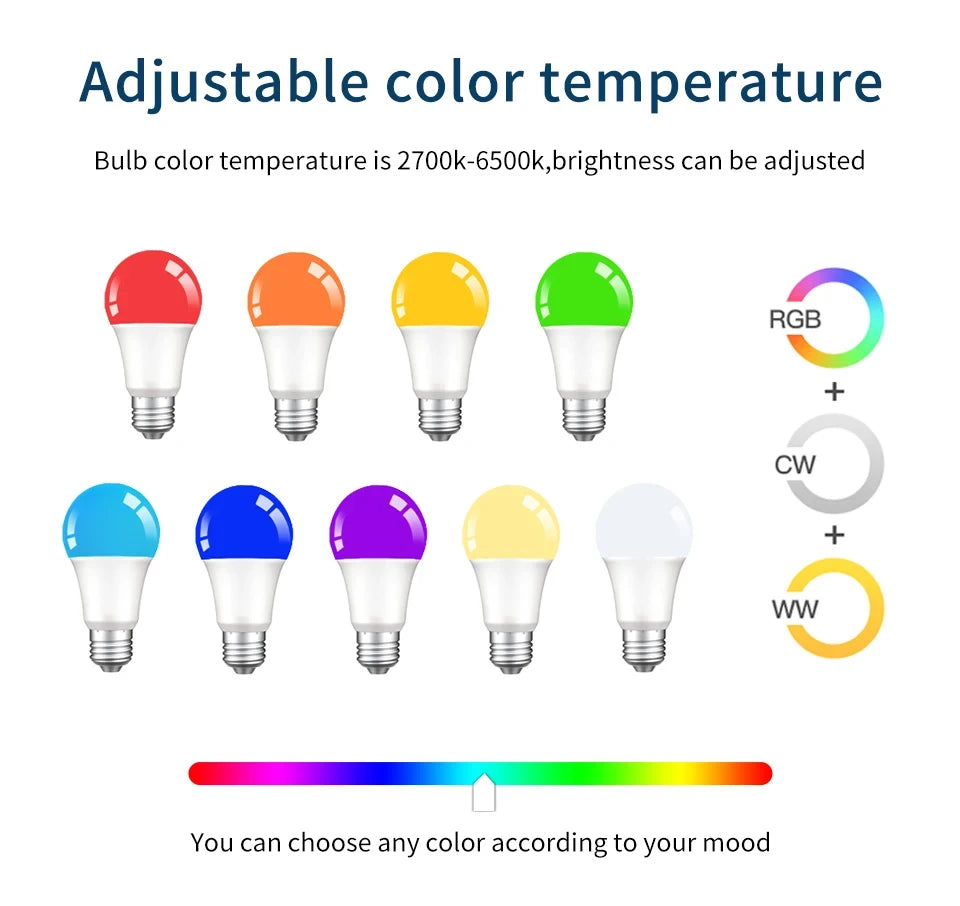 Dohome Wifi Bluetooth Smart Bulb Alexa Led Lamp E27 RGB Smart Light Bulbs Homekit Smart Lamps For Google Assisatnt Smart Life