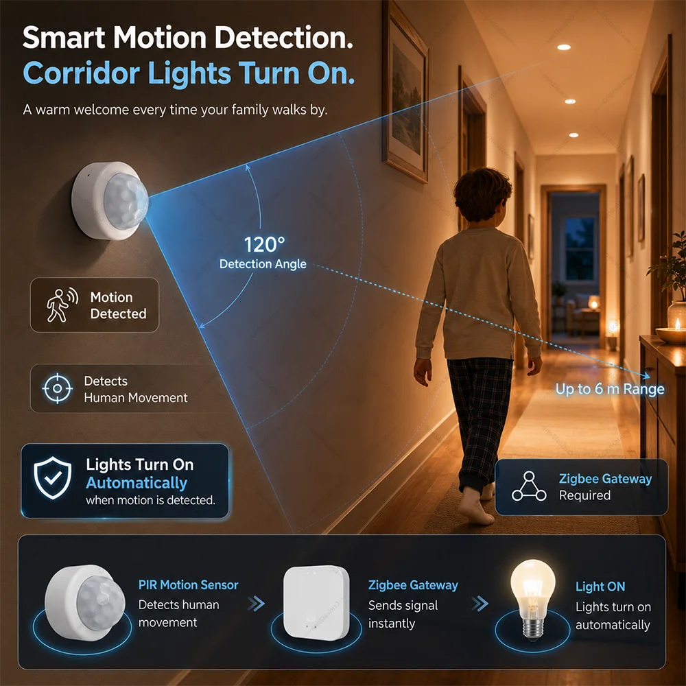 Zigbee 3.0 PIR Montion Sensor Zigbee Sensor Zigbee Hub Required workwith Home Assistant Yandex Alexa ZHA Zigbee2MQTT SmartLife