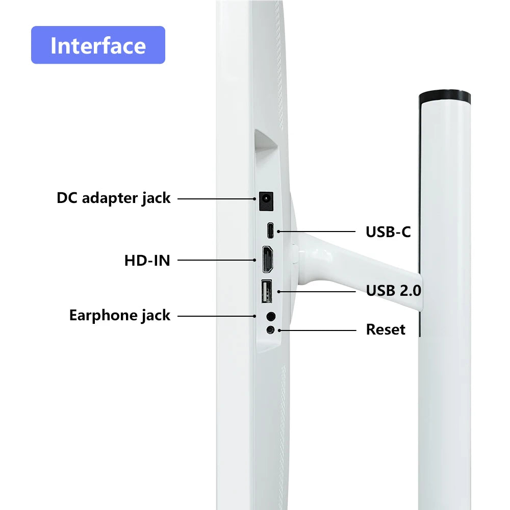 24 Inch Smart Home Fitness Entertainment Movable Charging Screen Built in Dual Speaker High-Definition Camera Smart TV